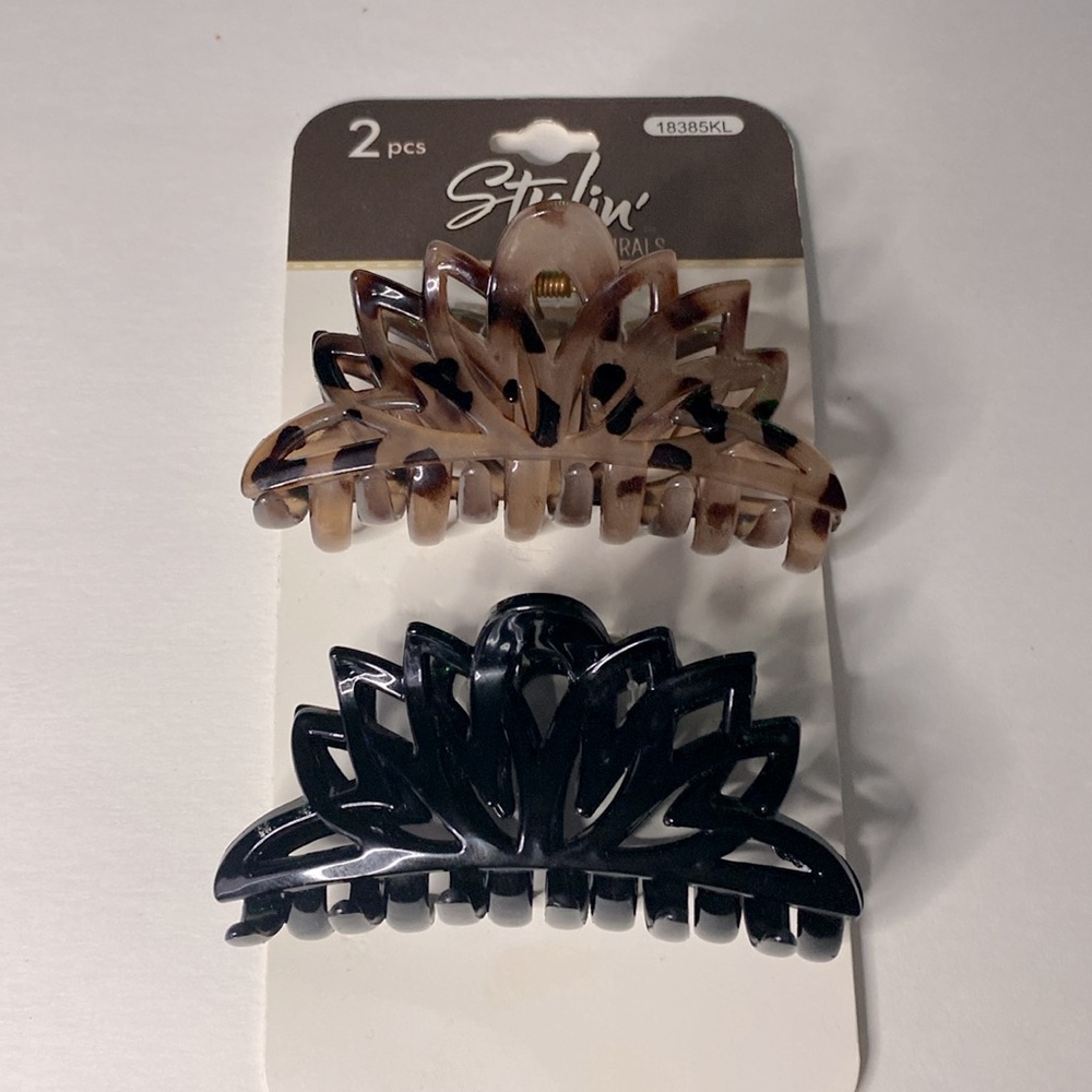 Two-Piece Natural Hair Clamps - Black & Brown